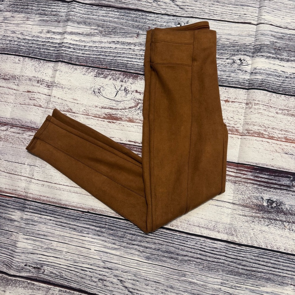 Spanx Brown Faux Suede Moto Leggings | Size Medium - Picture 5 of 7
